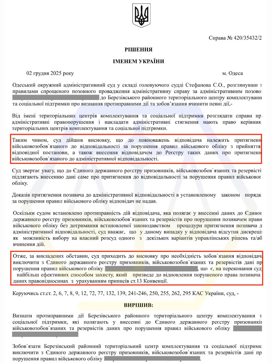СКАСУВАЛИ НЕЗАКОННИЙ РОЗШУК ТЦК ТА СП ЧЕРЕЗ СУД