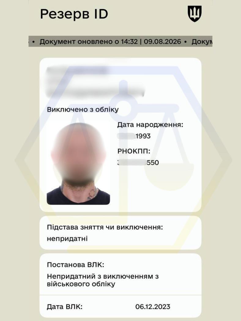 ВІДНОВИЛИ НЕОБХІДНІ ДОКУМЕНТИ ТА ВНЕСЛИ ВІДОМОСТІ ПРО ВИКЛЮЧЕННЯ З ВІЙСЬКОВОГО ОБЛІКУ